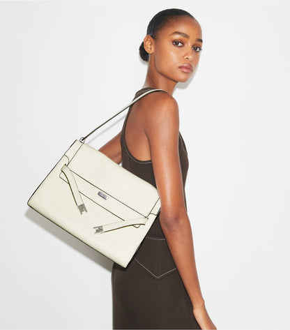 Tory Burch Large Lee Radziwill Shoulder Bag - Ivory