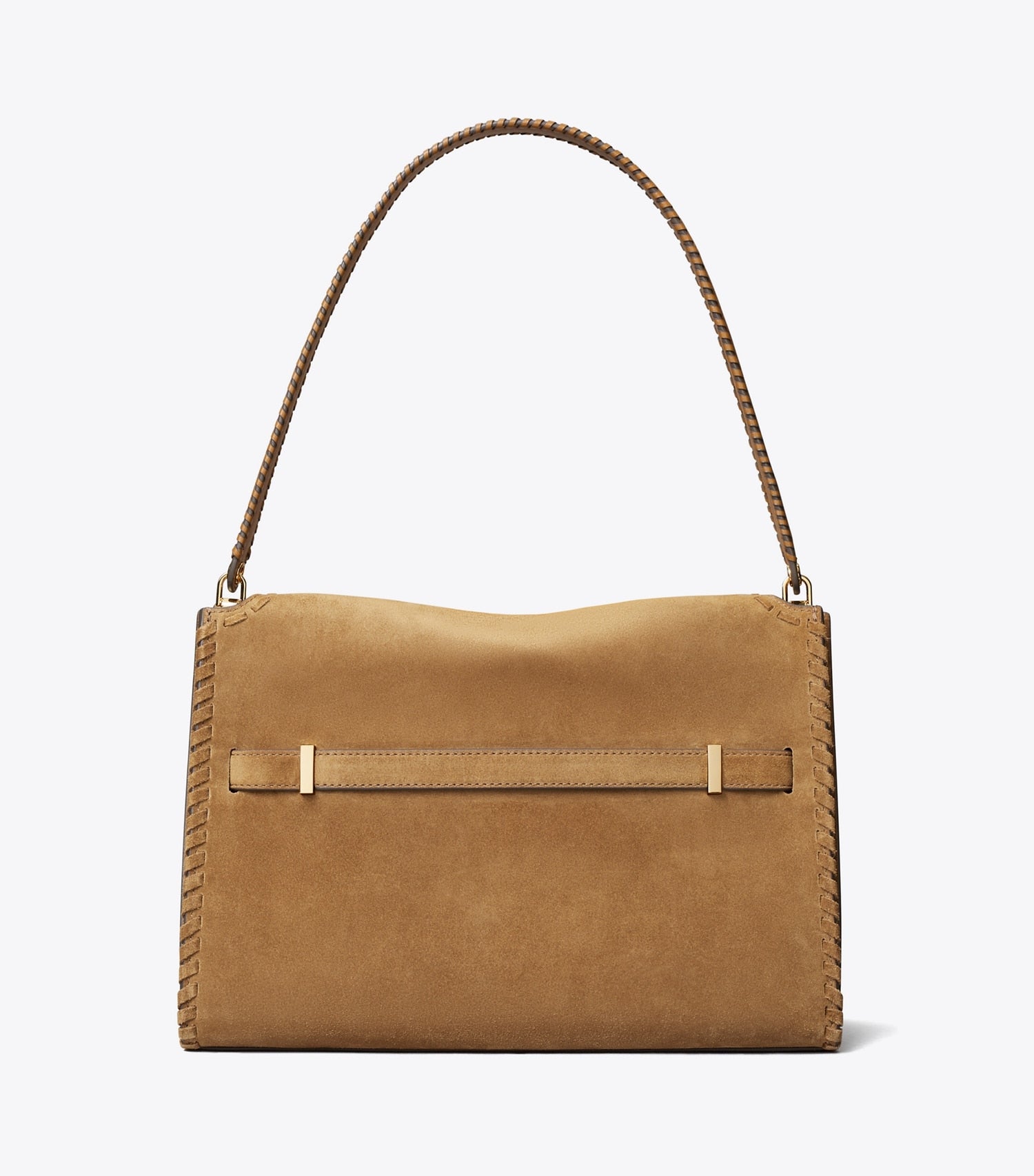 Tory Burch Large Lee Radziwill Suede Shoulder Bag - Wild Tabacco