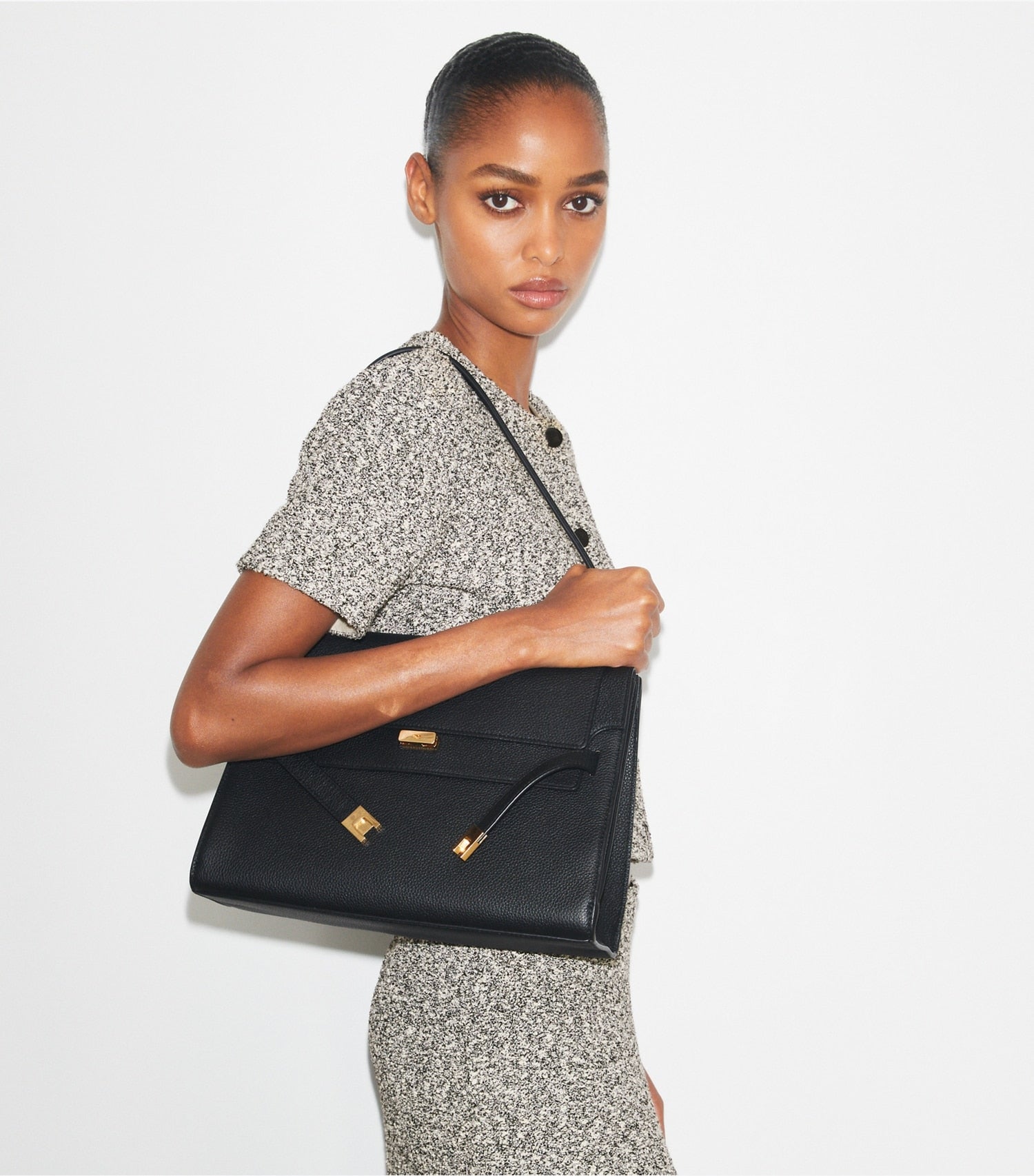 Tory Burch Large Lee Radziwill Shoulder Bag - Black
