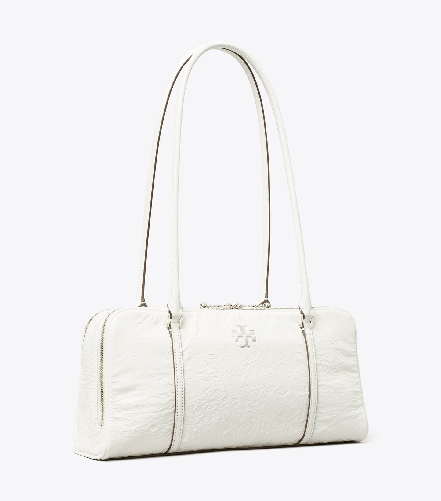 Tory Burch Small Crinkle Leather Marshmallow Satchel - White