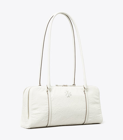 Tory Burch Small Crinkle Leather Marshmallow Satchel - White