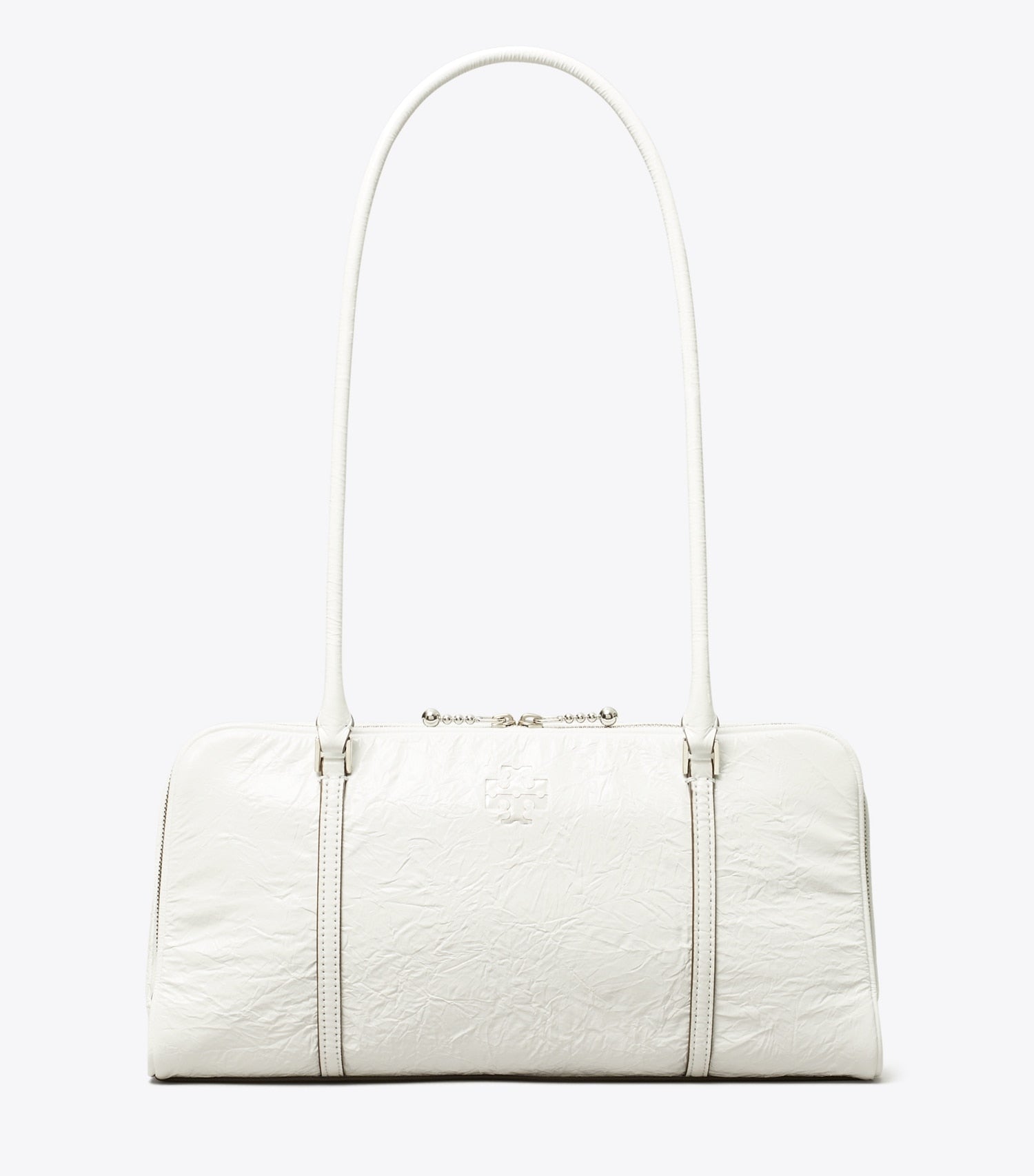 Tory Burch Small Crinkle Leather Marshmallow Satchel - White