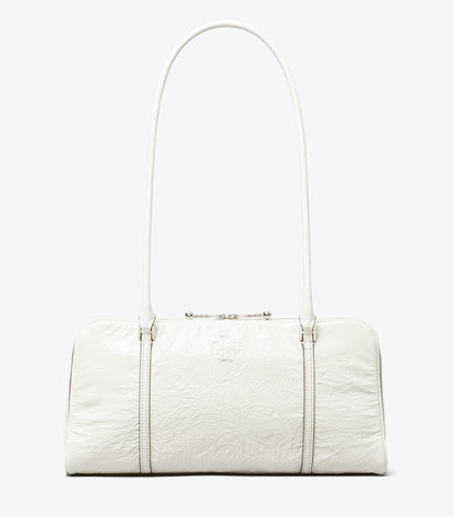 Tory Burch Small Crinkle Leather Marshmallow Satchel - White