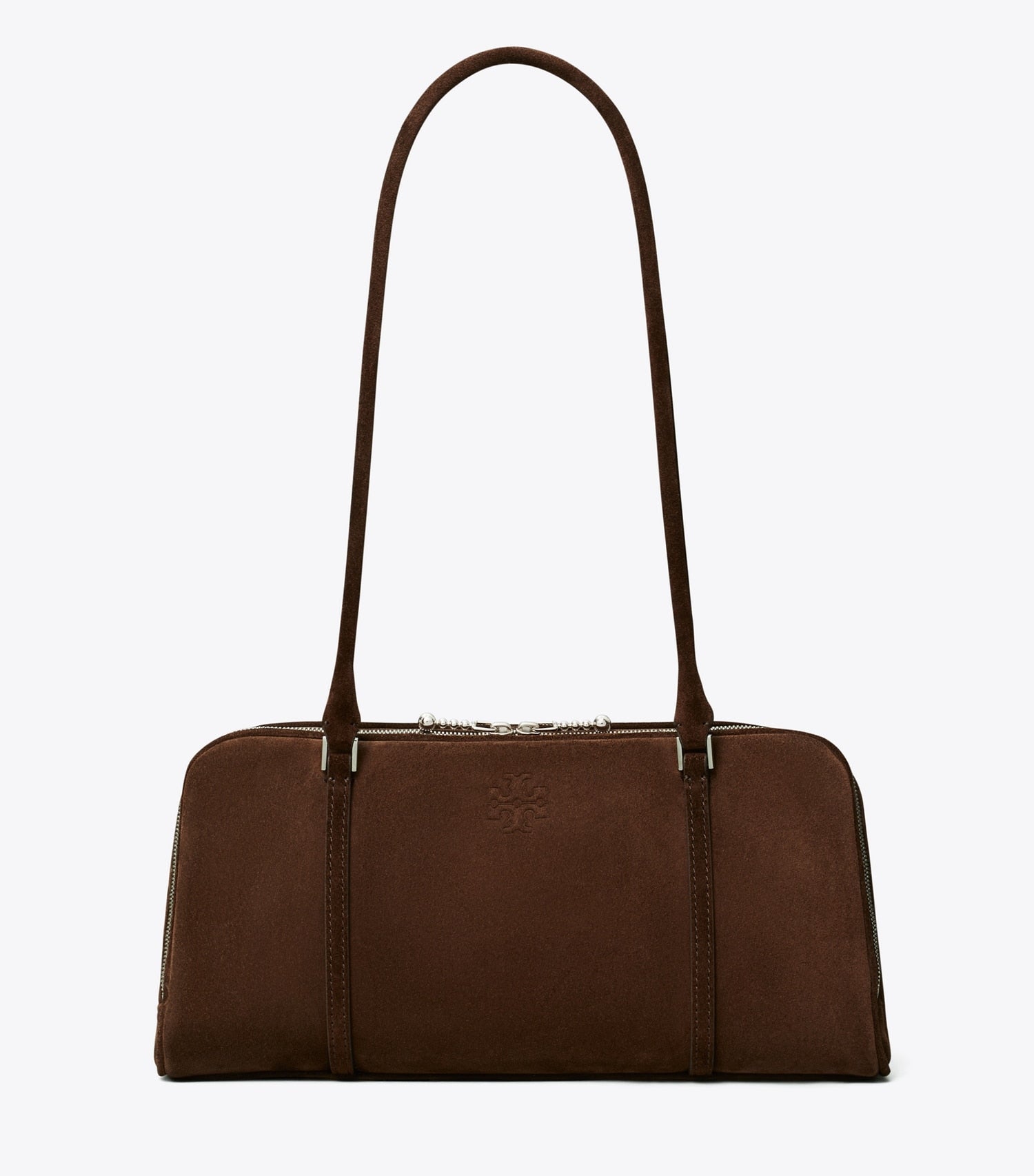 Tory Burch Small Marshmallow Suede Satchel - Dark Cocoa