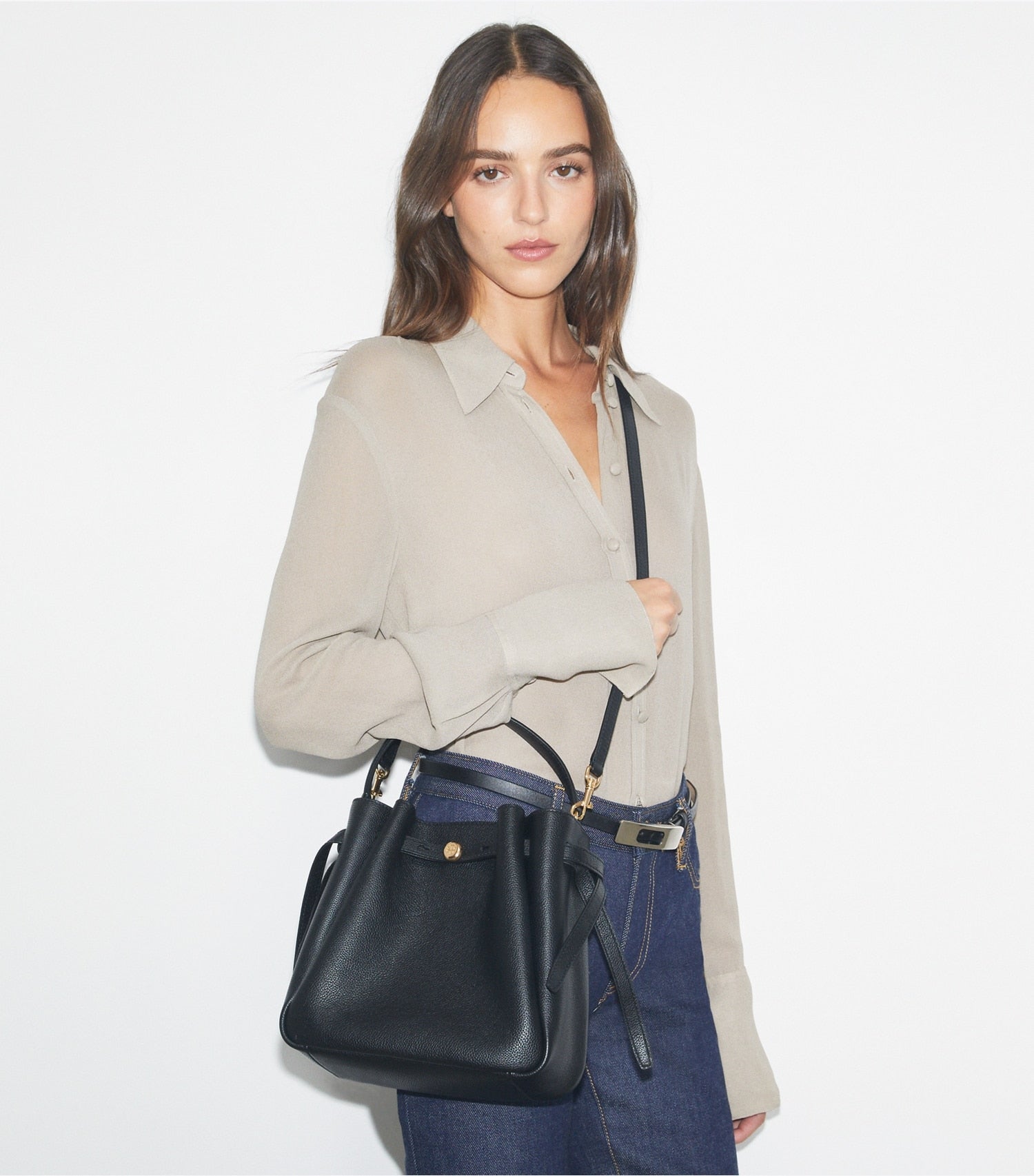 Tory Burch Romy Bucket Bag - Black