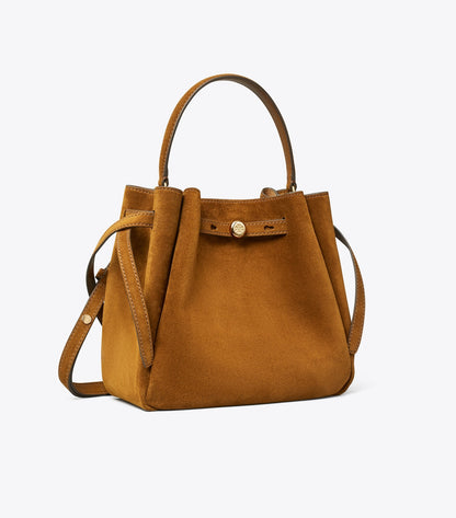 Tory Burch Romy Suede Bucket Bag - Caramel