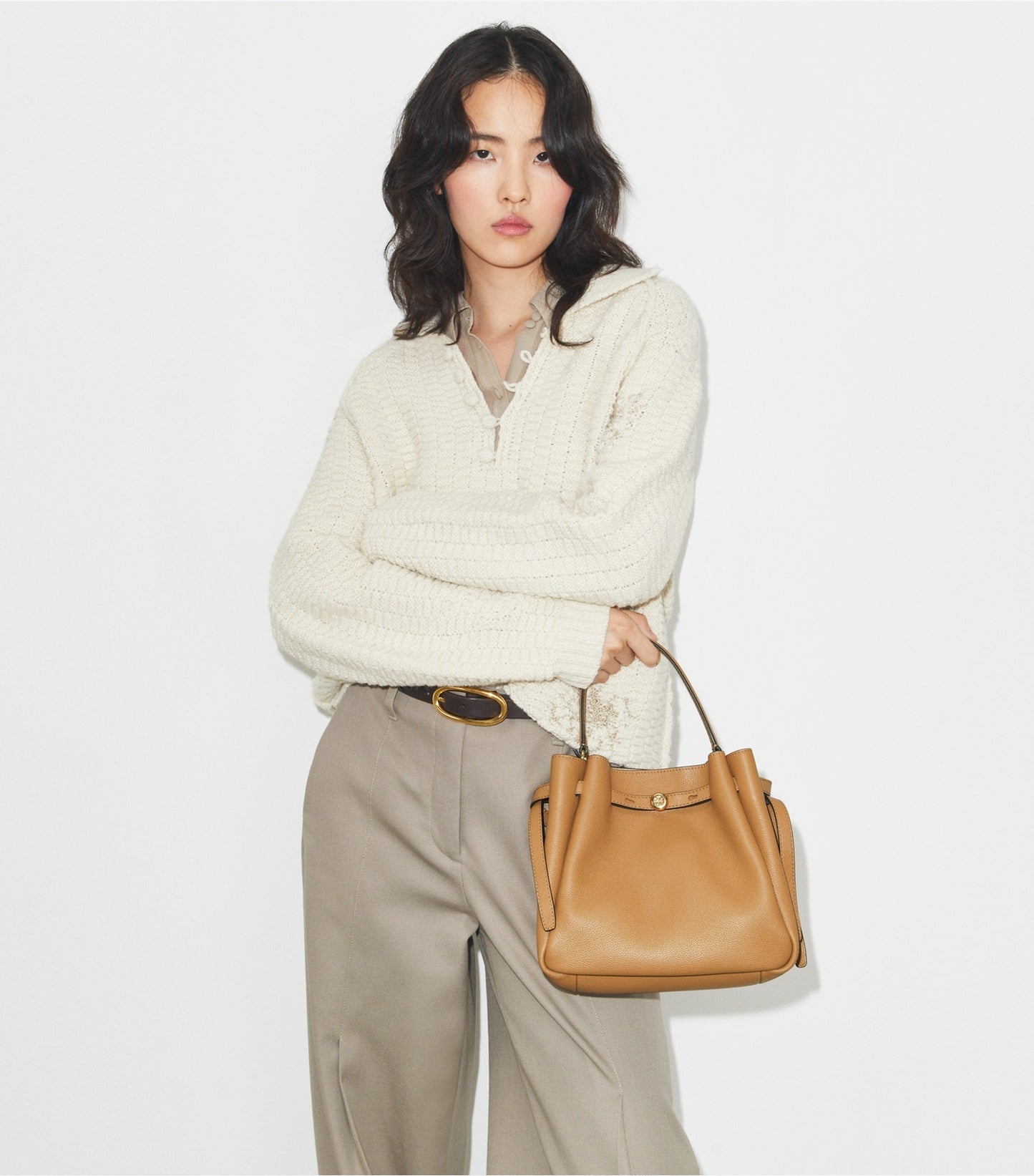 Tory Burch Romy Bucket Bag - Tiramisu