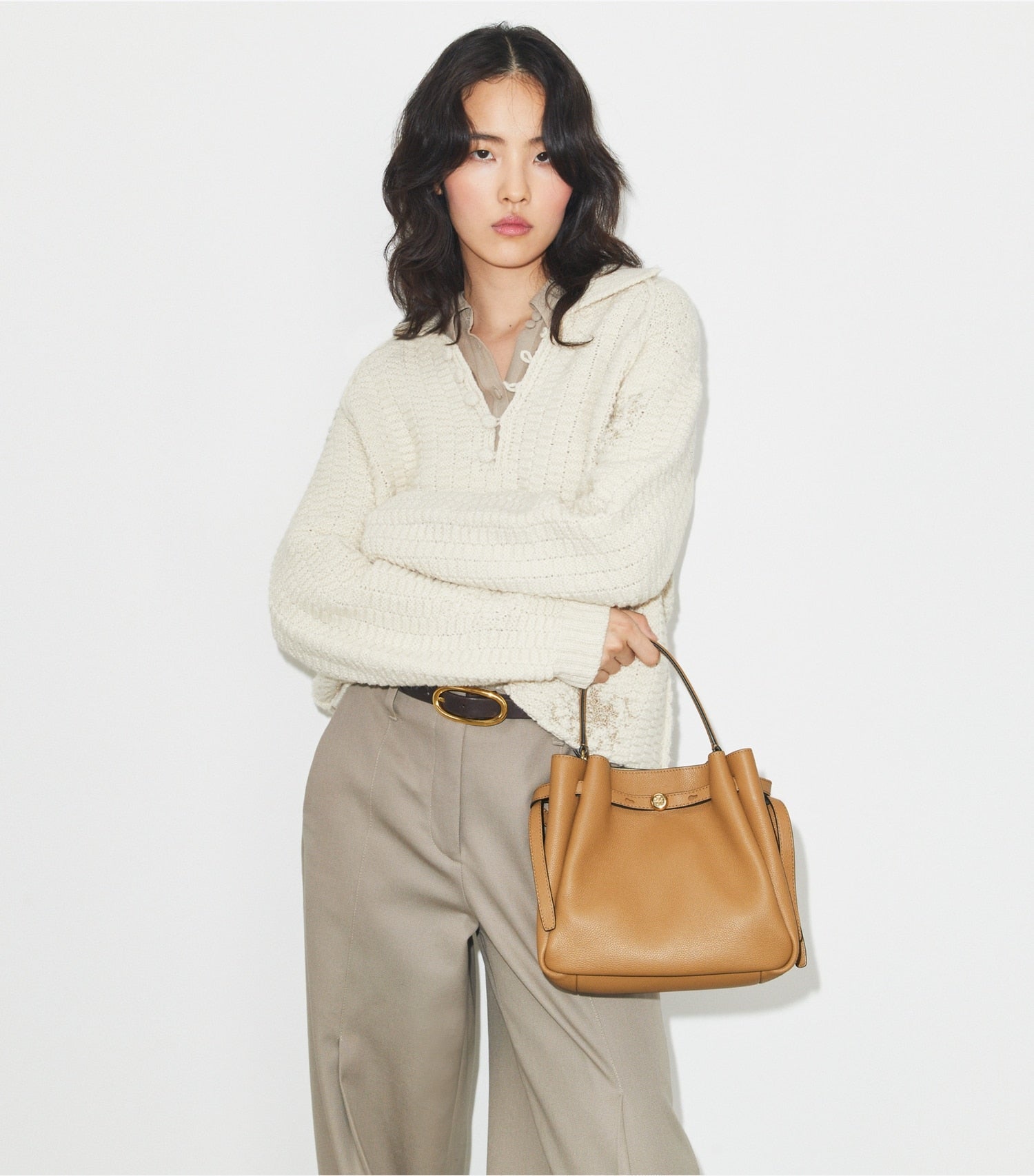 Tory Burch Romy Bucket Bag - Tiramisu