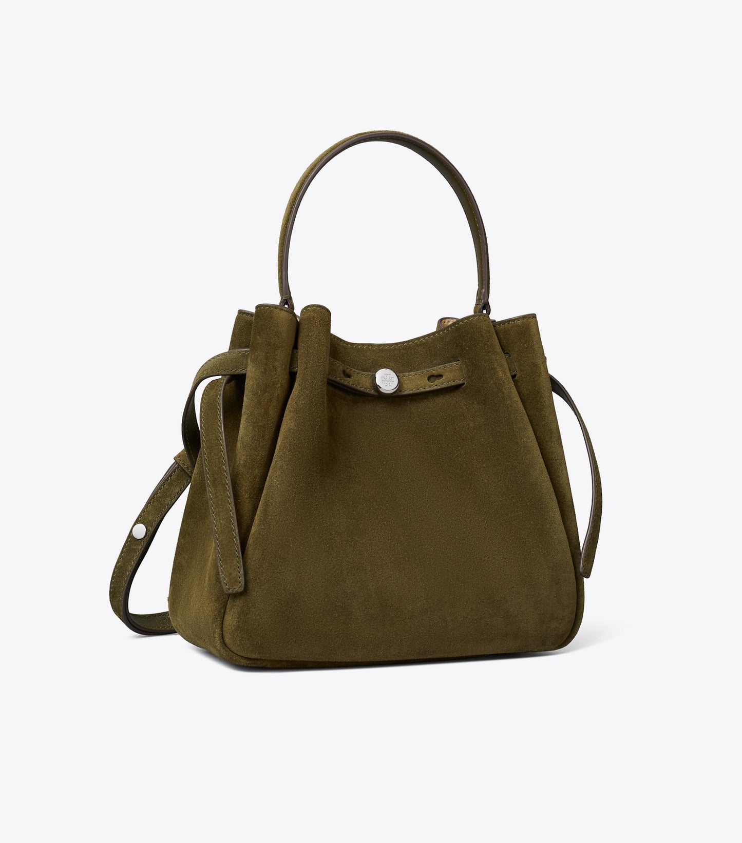 Tory Burch Romy Suede Bucket Bag - Dark Olive