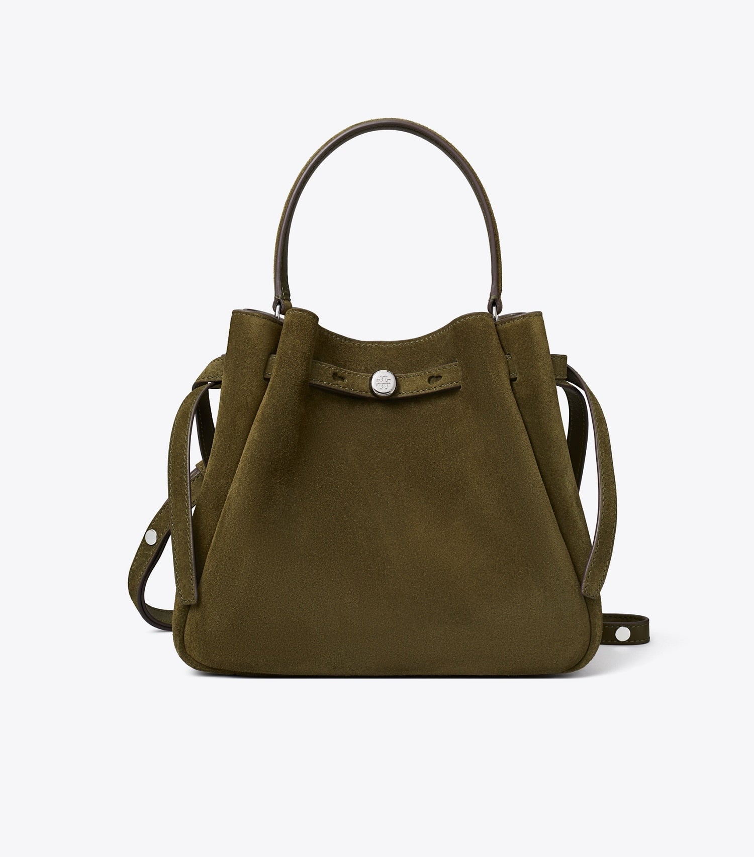 Tory Burch Romy Suede Bucket Bag - Dark Olive