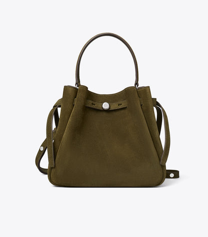 Tory Burch Romy Suede Bucket Bag - Dark Olive