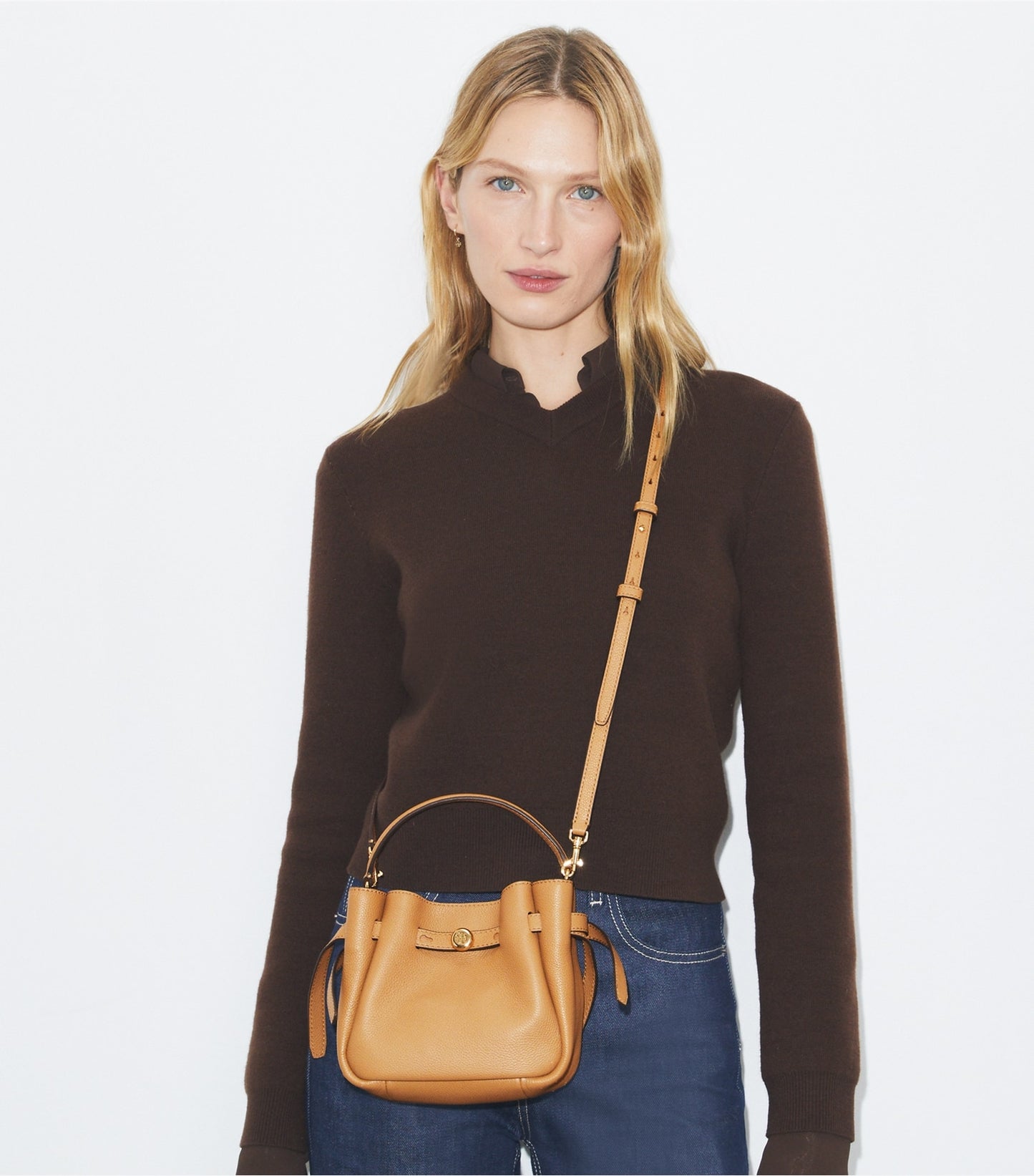 Tory Burch Mini Romy Bucket Bag - Tiramisu