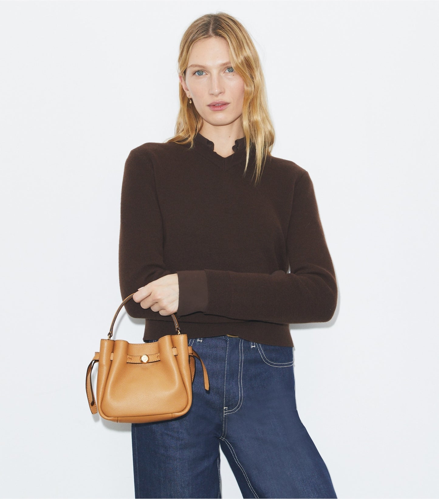 Tory Burch Mini Romy Bucket Bag - Tiramisu