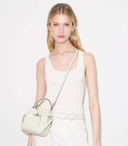 Tory Burch Mini Romy Bucket Bag - Light Cream