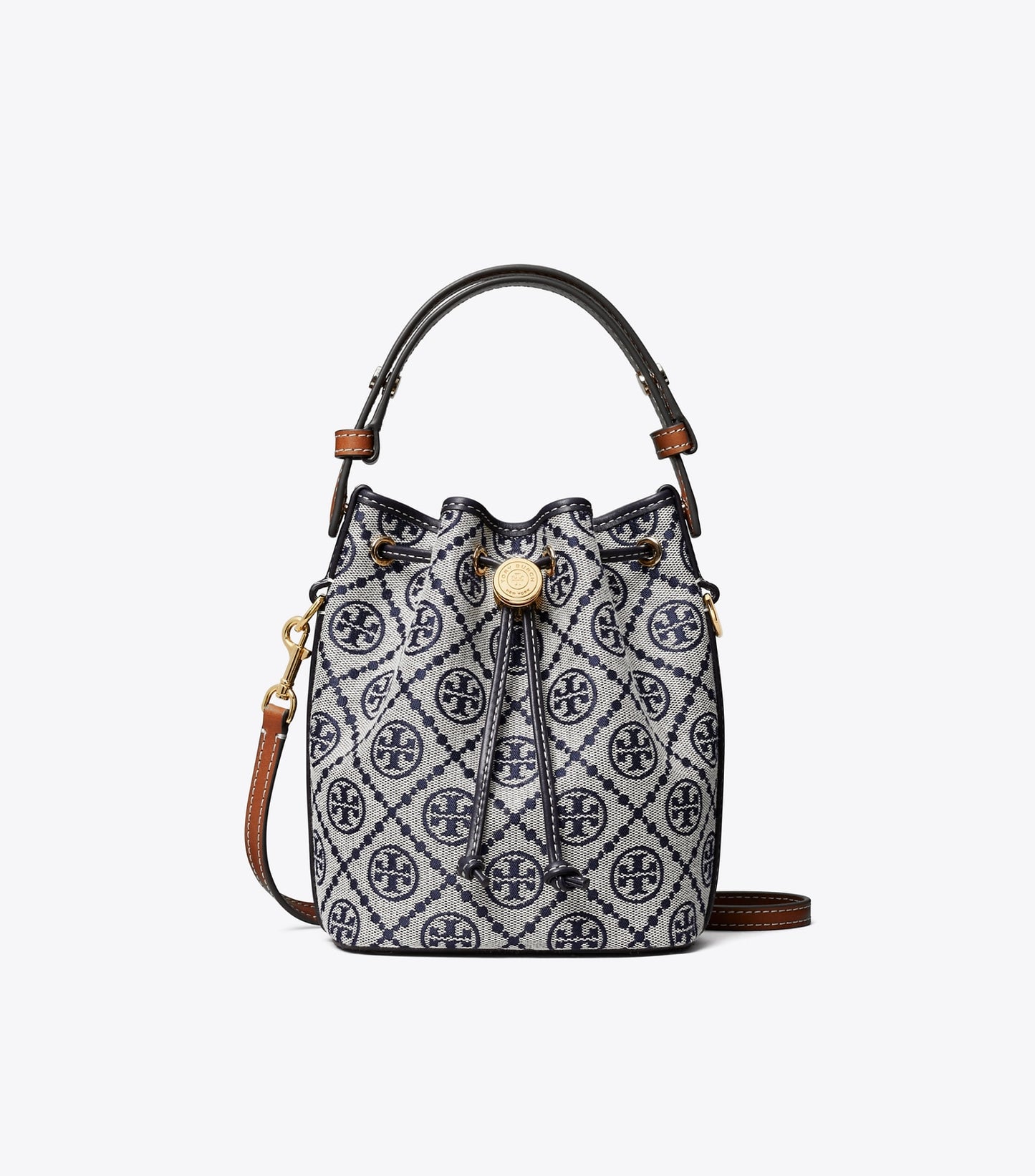 Tory Burch T Monogram Mini Bucket Bag - Tory Navy