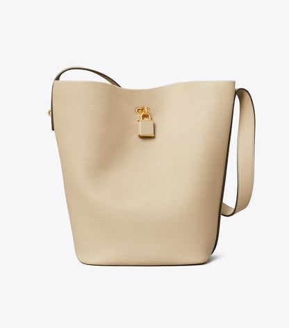 Tory Burch Lock Slim Bucket Bag - Light Stone