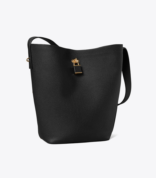 Tory Burch Lock Slim Bucket Bag - Black