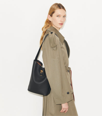 Tory Burch Lock Slim Bucket Bag - Black