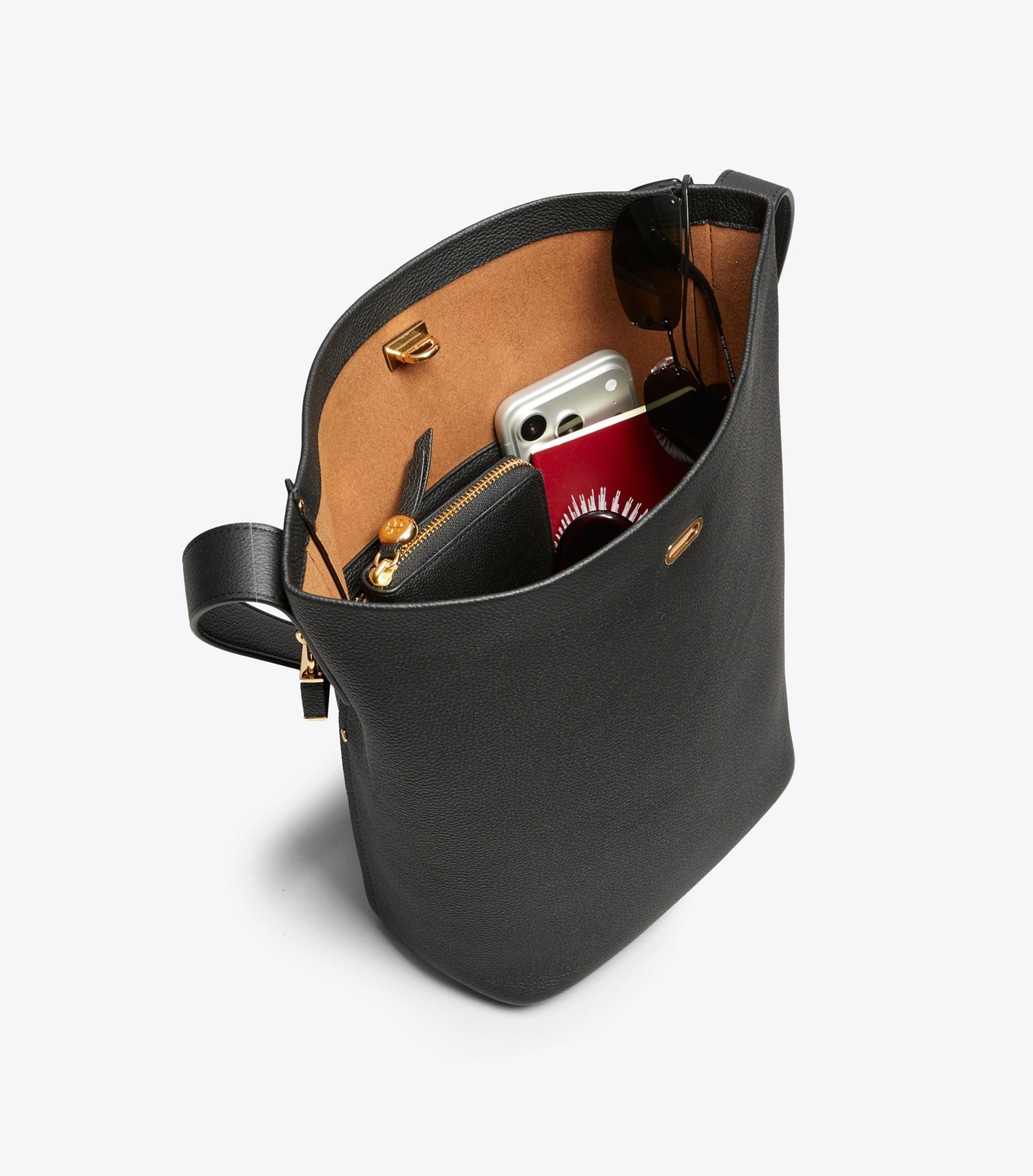 Tory Burch Lock Slim Bucket Bag - Black
