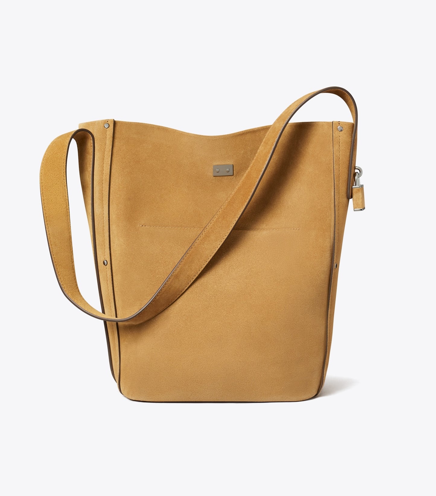 Tory Burch Lock Slim Suede Bucket Bag - Wild Tabacco