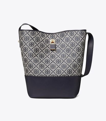 Tory Burch T Monogram Lock Slim Bucket Bag - Tory Navy