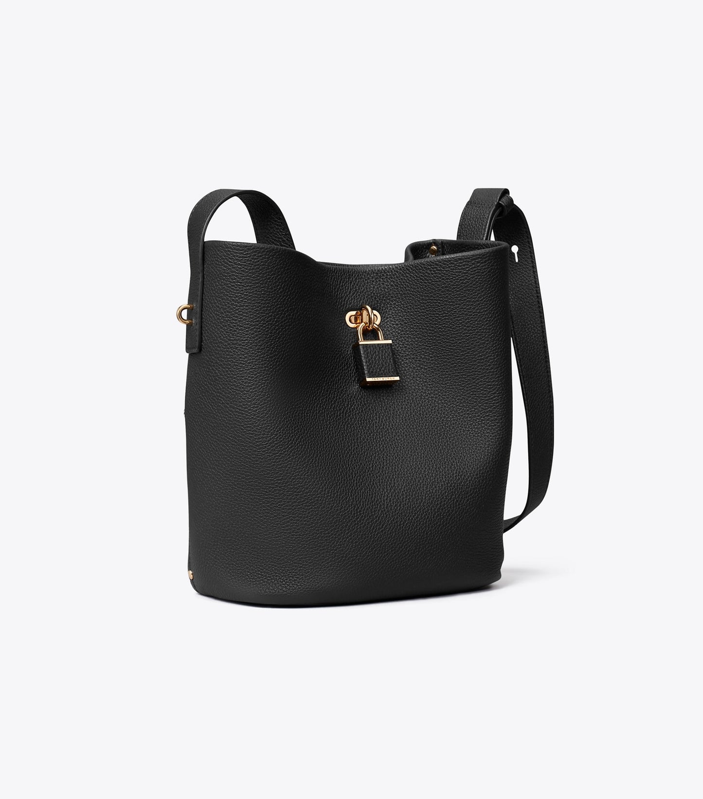 Tory Burch Medium Lock Slim Bucket Bag - Black