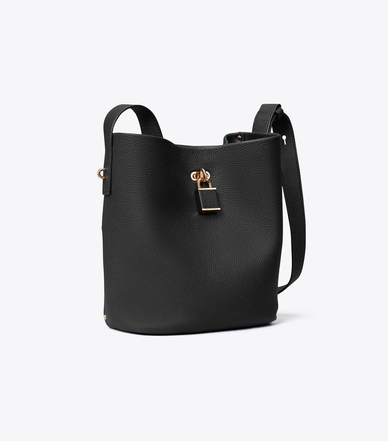 Tory Burch Medium Lock Slim Bucket Bag - Black