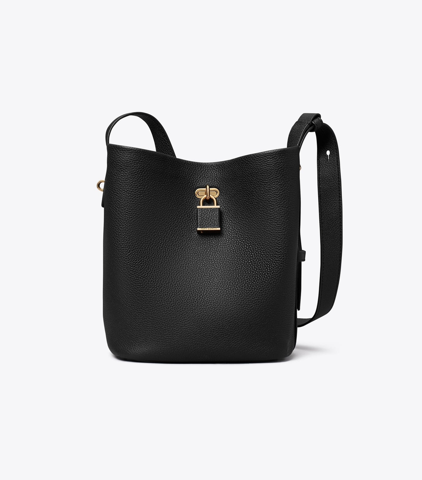 Tory Burch Medium Lock Slim Bucket Bag - Black