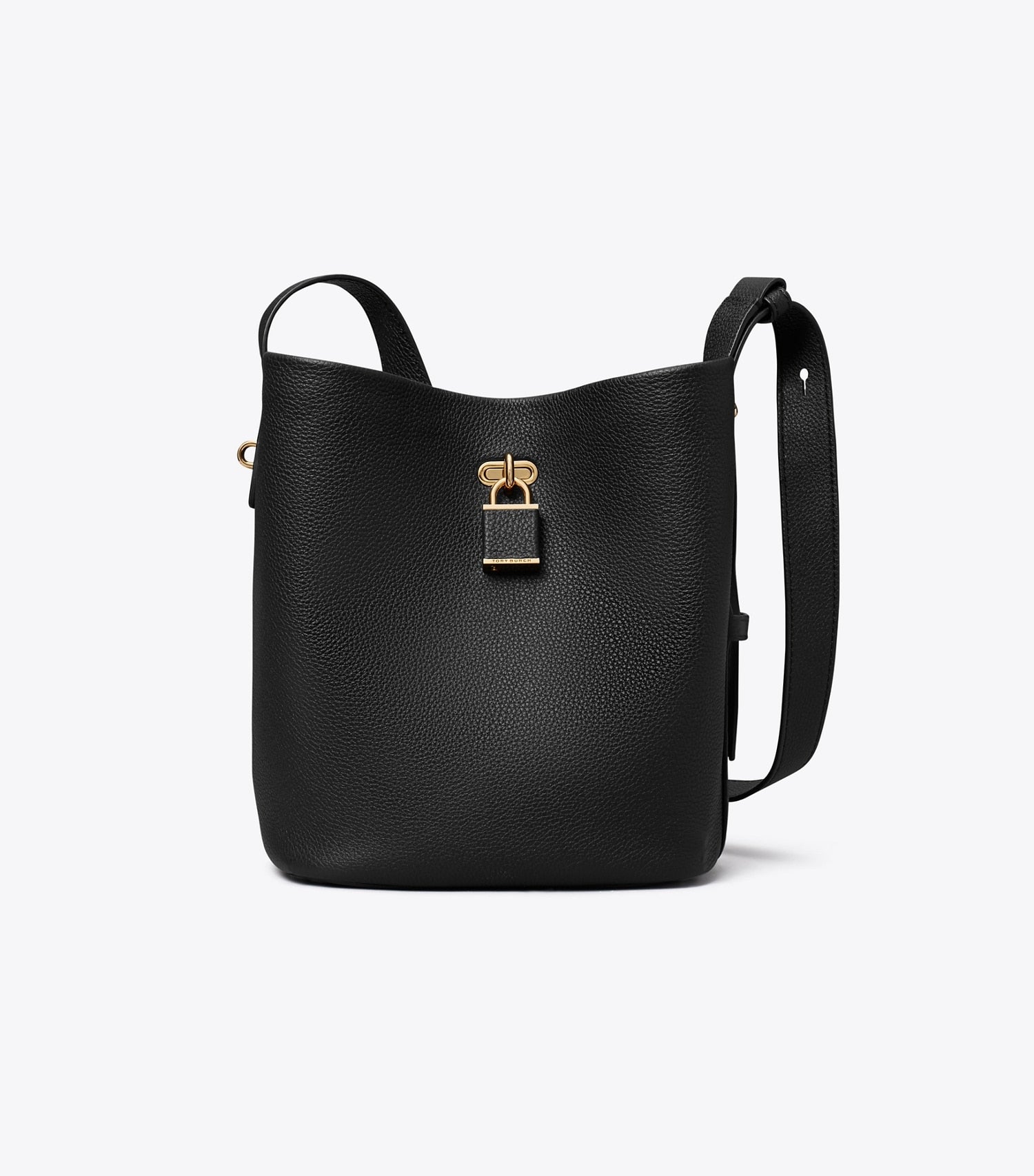 Tory Burch Medium Lock Slim Bucket Bag - Black