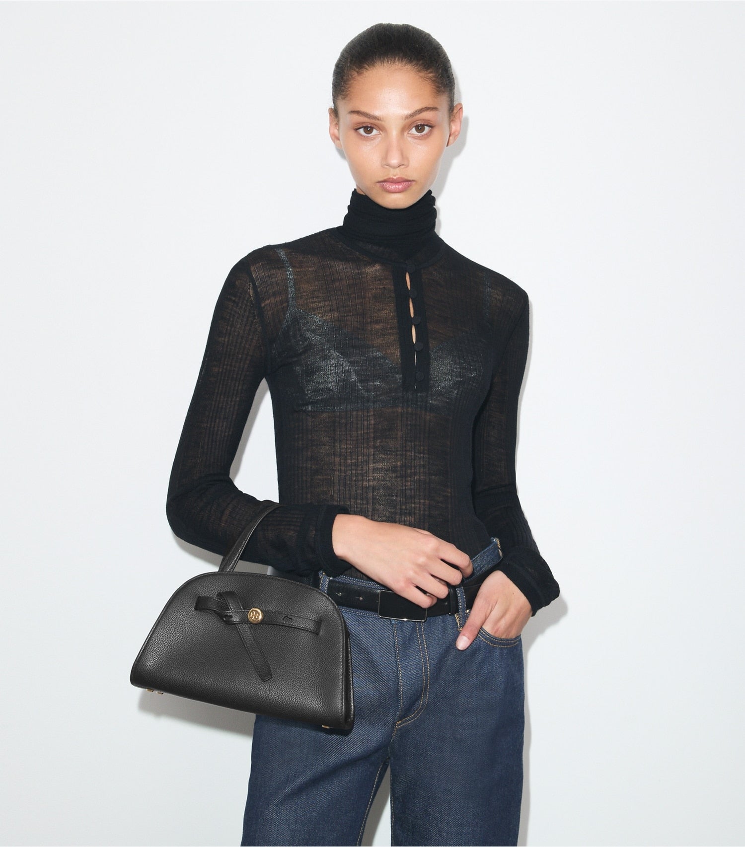 Tory Burch Small Romy Bauletto - Black
