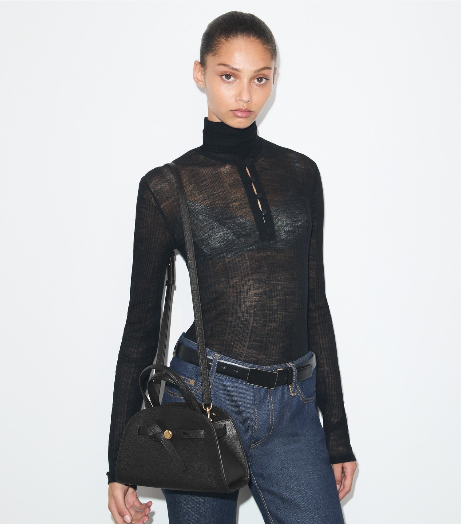 Tory Burch Small Romy Bauletto - Black