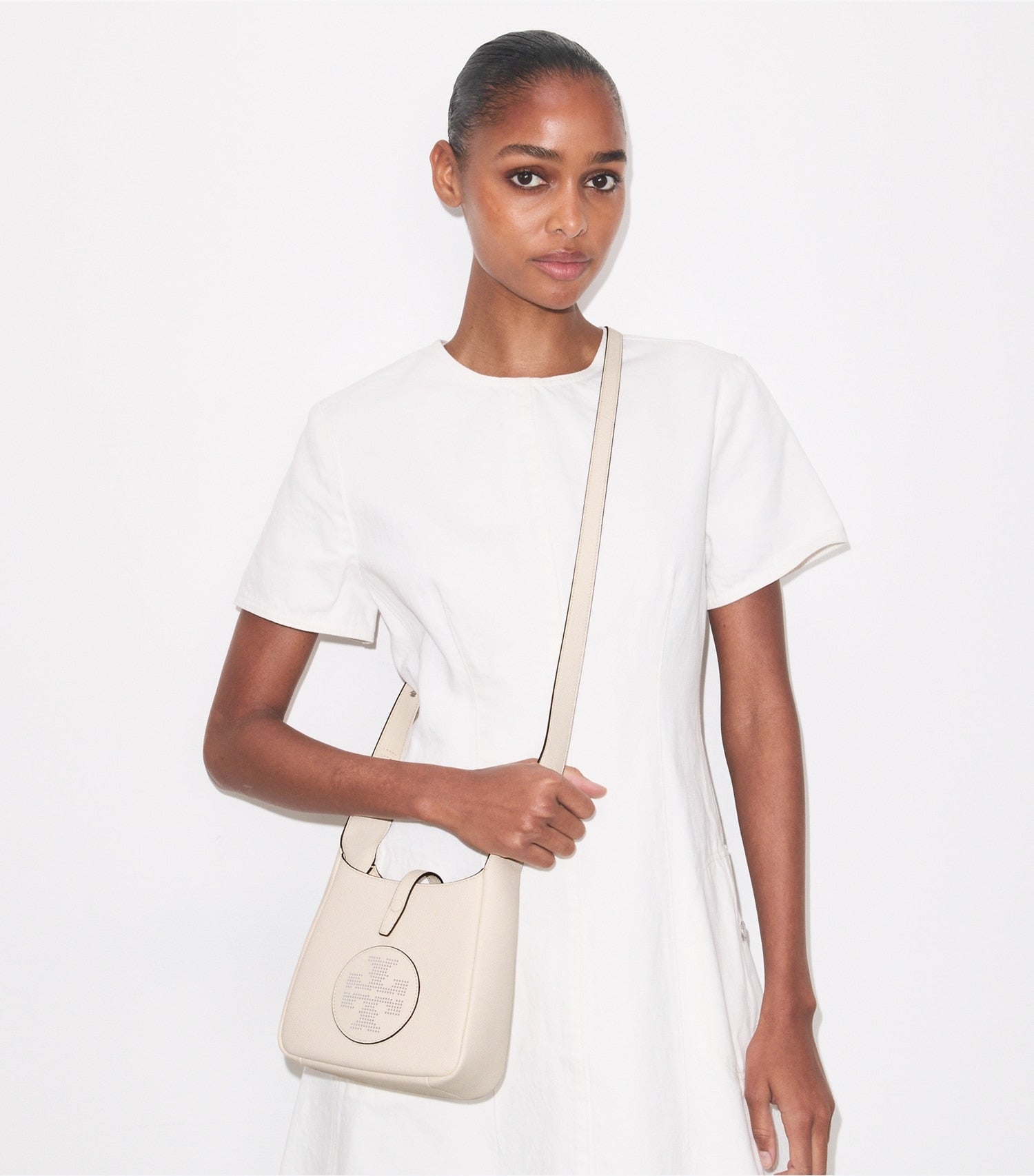 Tory Burch Miller Swing Crossbody Bag - Light Cream