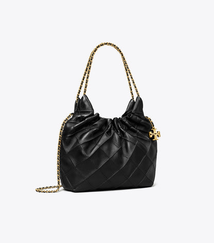 Tory Burch Mini Fleming Soft Hobo Bag - Black