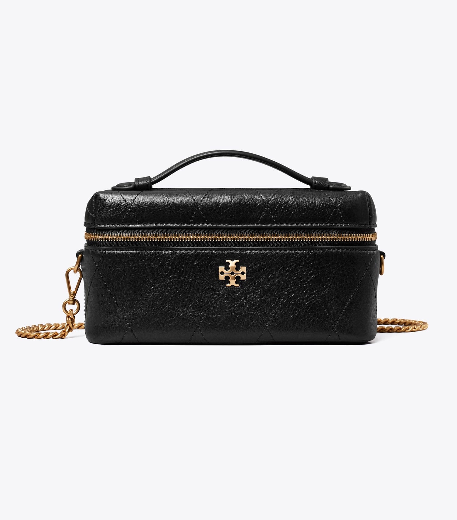 Tory Burch Charlie Quilted Vanity Case - Black / Charms