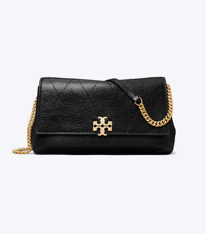 Tory Burch Charlie Quilted Chain Crossbody - Black