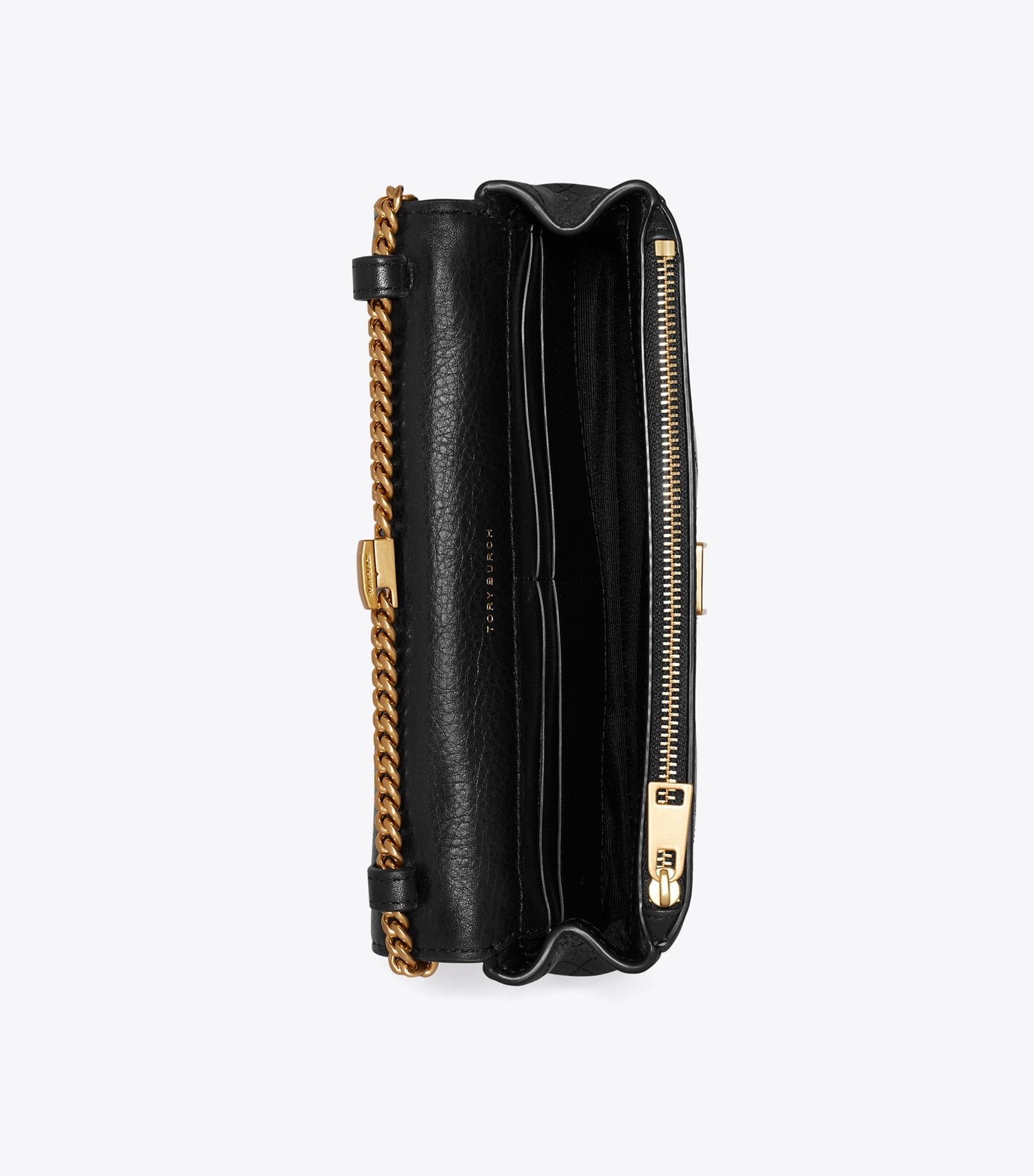 Tory Burch Charlie Quilted Chain Crossbody - Black