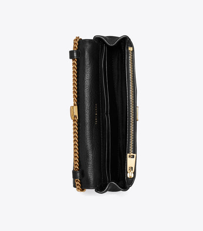Tory Burch Charlie Quilted Chain Crossbody - Black