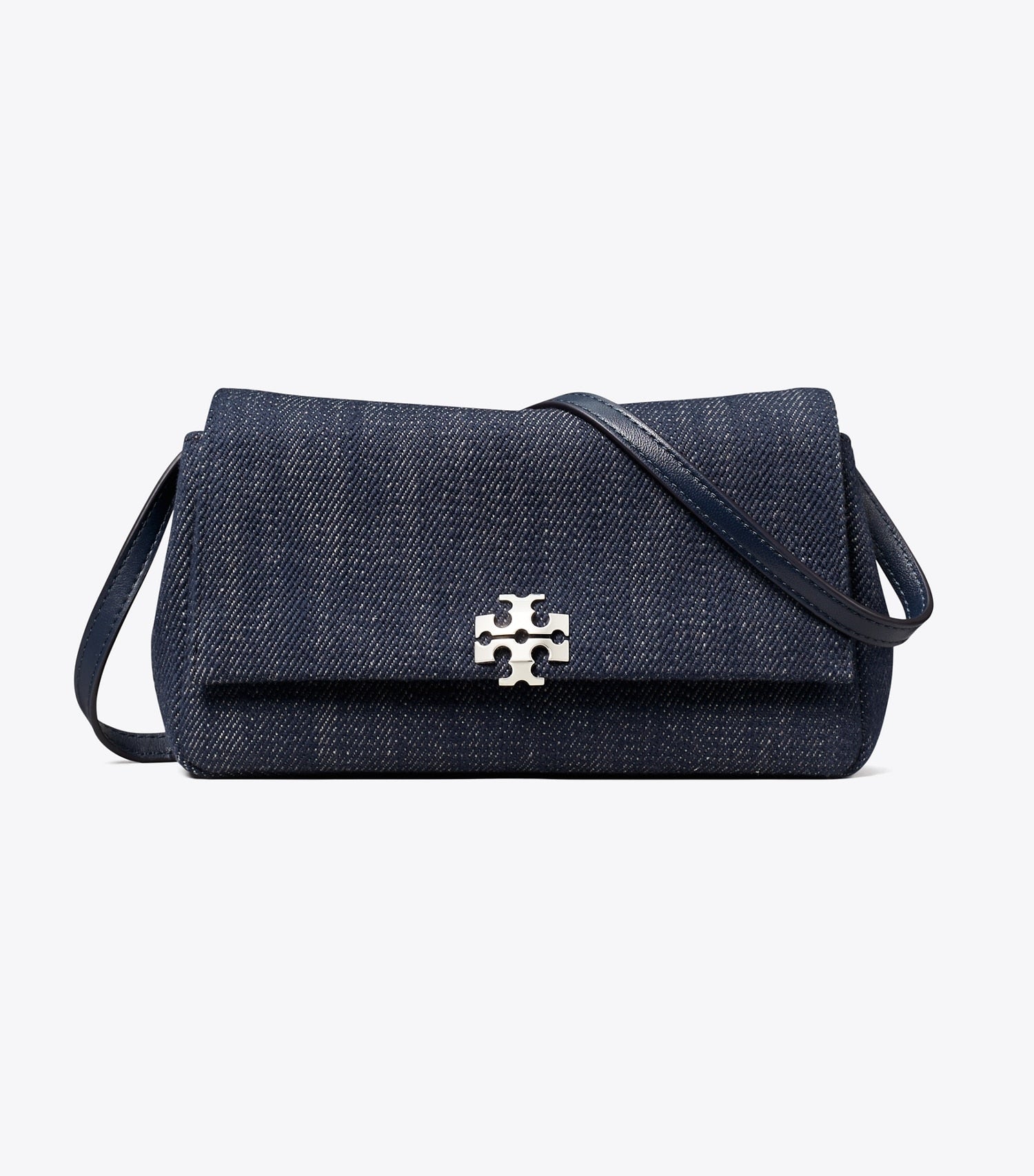 Tory Burch Charlie Denim Wallet Crossbody - Midnight