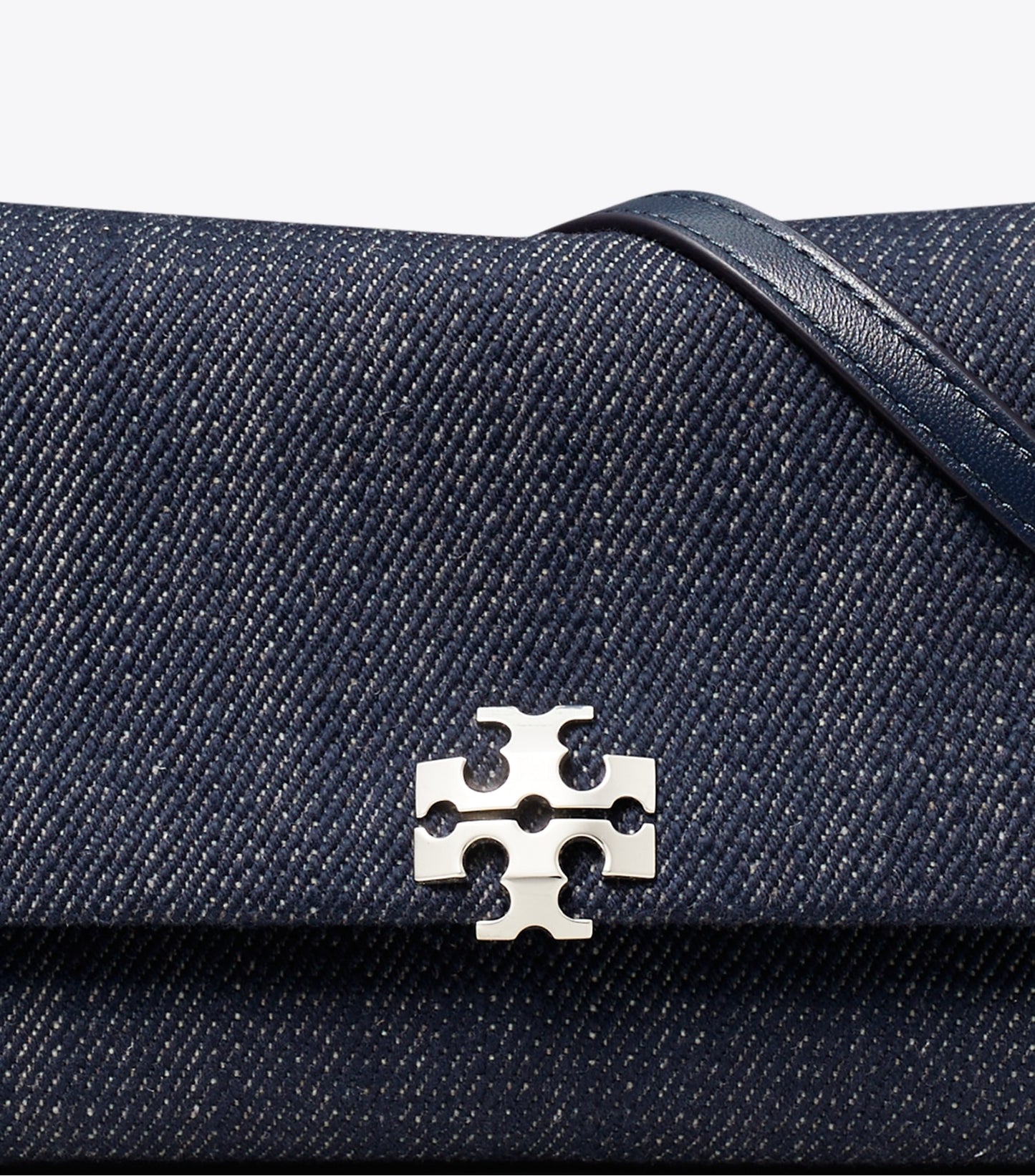 Tory Burch Charlie Denim Wallet Crossbody - Midnight