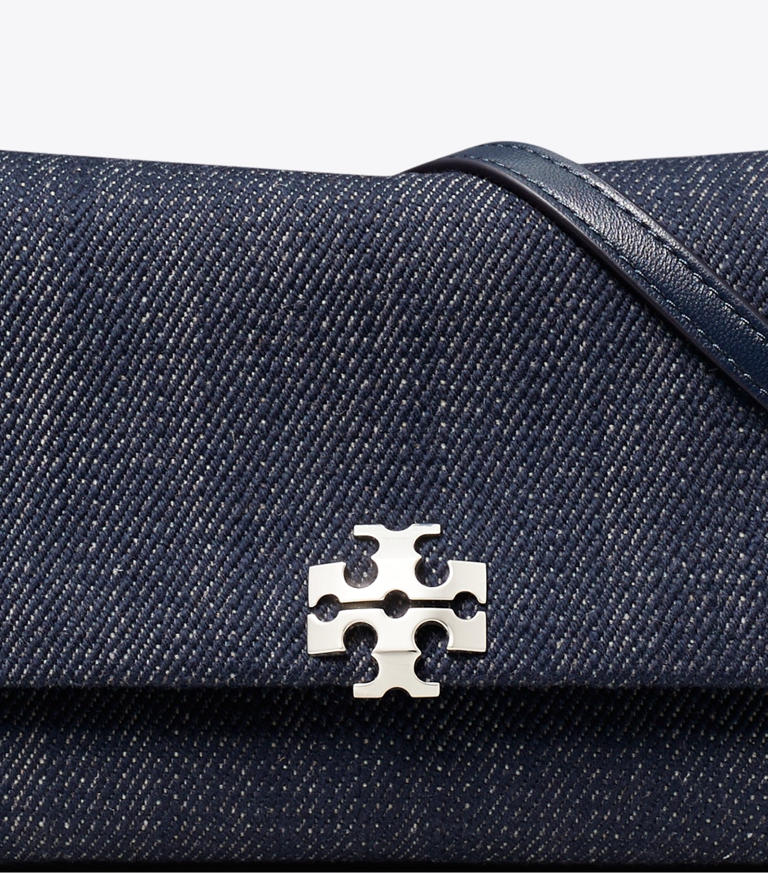 Tory Burch Charlie Denim Wallet Crossbody - Midnight
