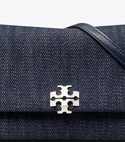 Tory Burch Charlie Denim Wallet Crossbody - Midnight