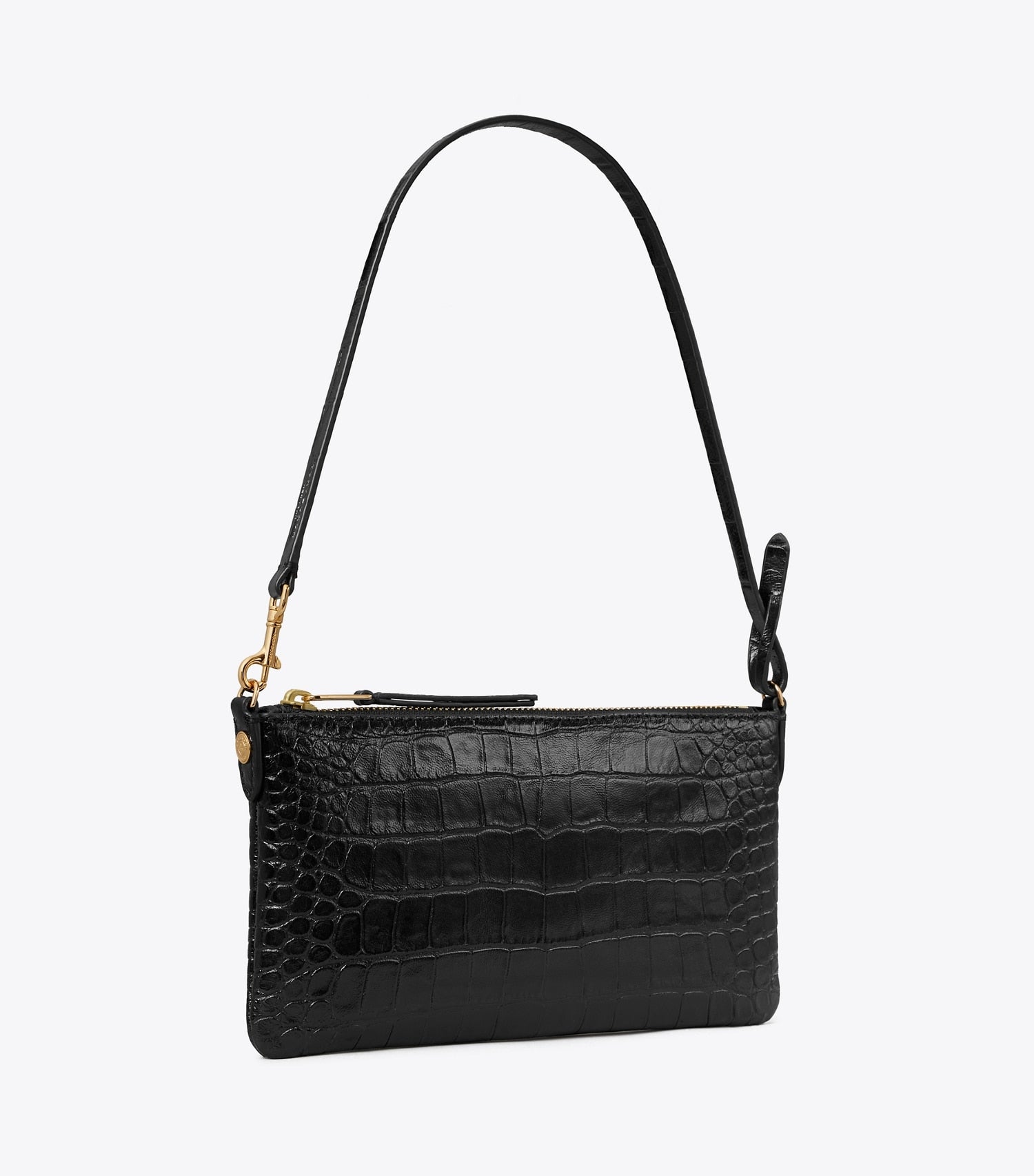 Tory Burch Croc-Embossed Pochette - Black