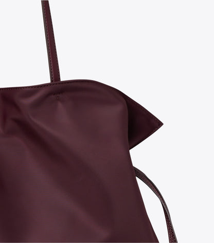 Tory Burch Ella Nylon Drawstring Tote - Dark Carmine