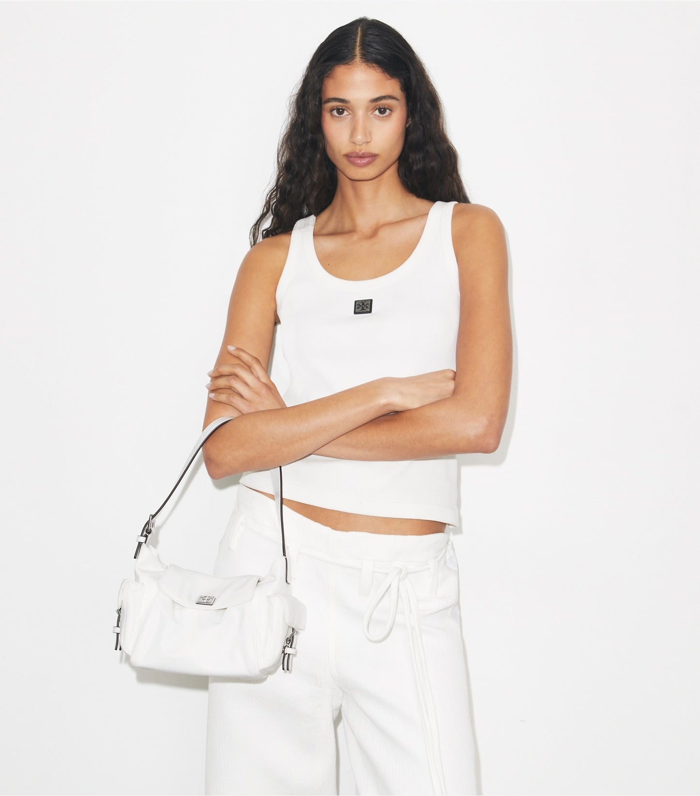 Tory Burch Virginia Pocket Shoulder Bag - White