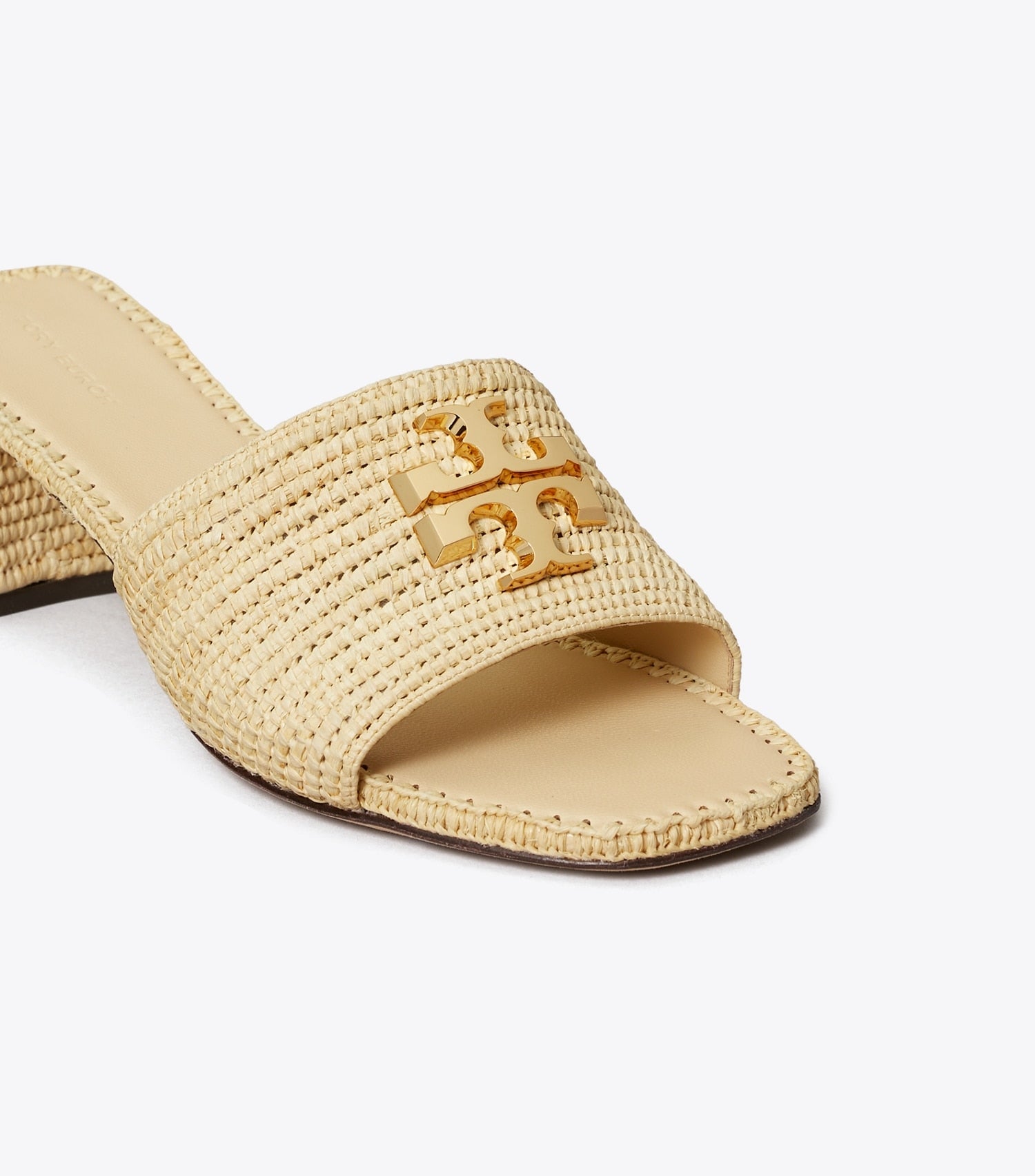 Tory Burch Eleanor Raffia Heeled Sandal - Natural / Gold