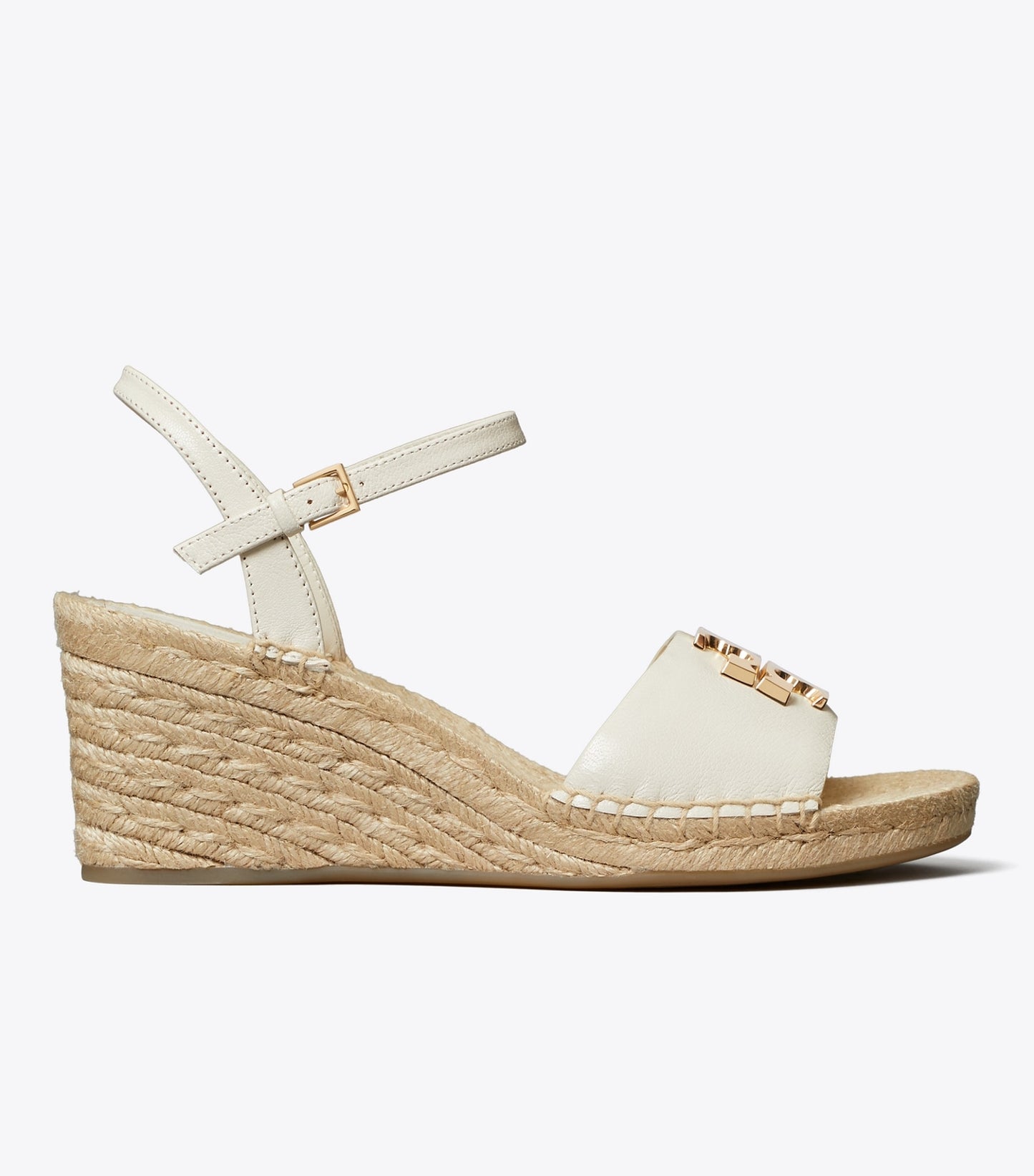 Tory Burch Eleanor Wedge Espadrille - Light Cream / Gold