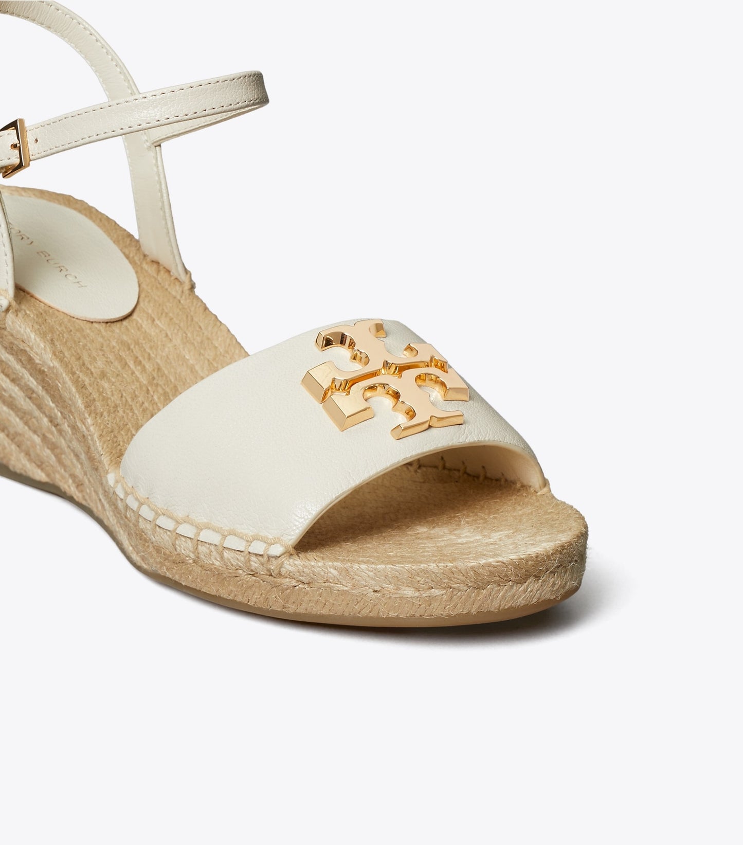 Tory Burch Eleanor Wedge Espadrille - Light Cream / Gold