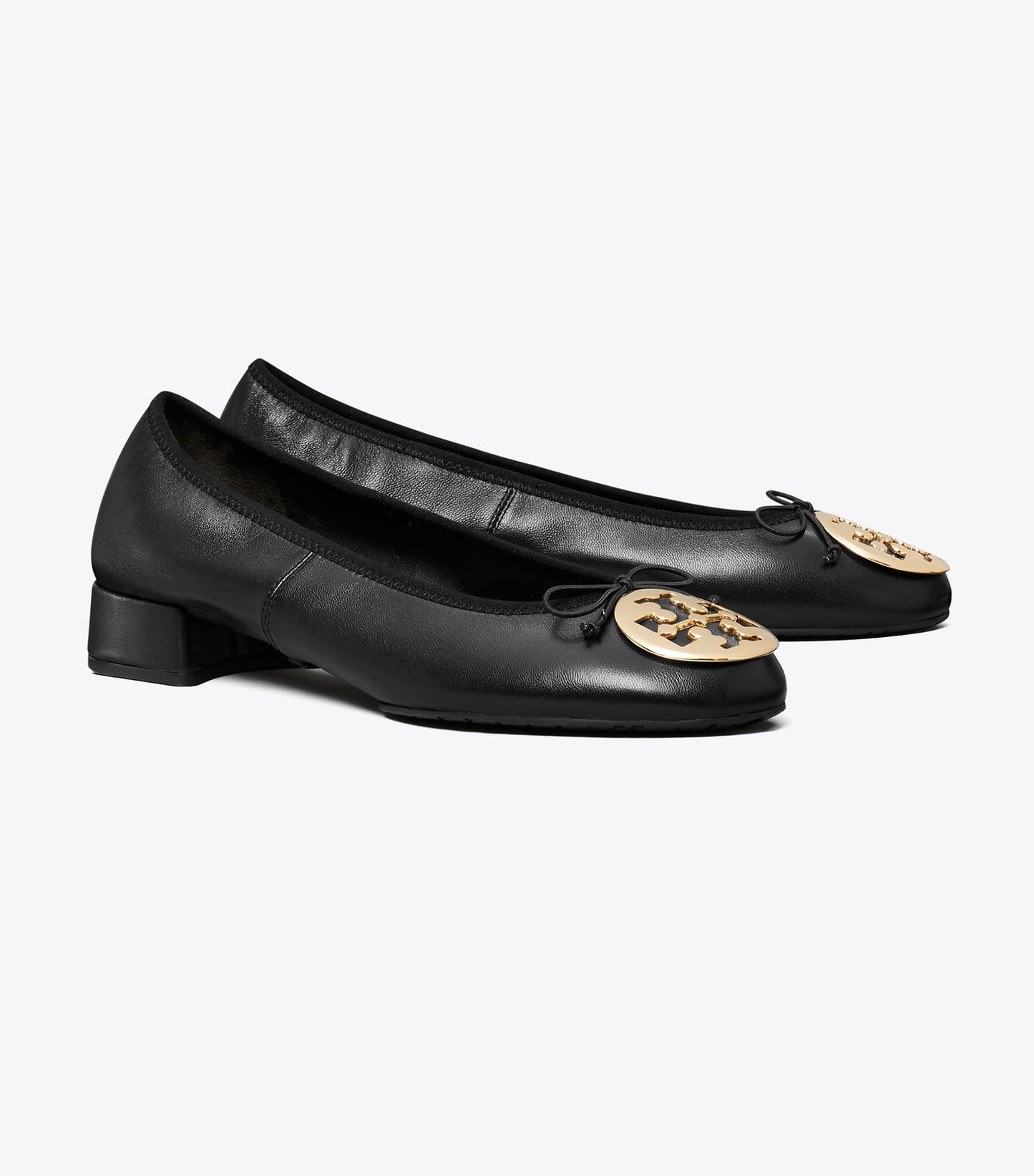 Tory Burch Reva Heeled Ballet - Perfect Black / Gold