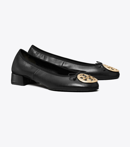 Tory Burch Reva Heeled Ballet - Perfect Black / Gold