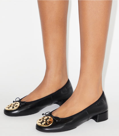 Tory Burch Reva Heeled Ballet - Perfect Black / Gold